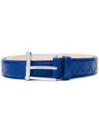 Versace Embossed Buckle Belt - Blue
