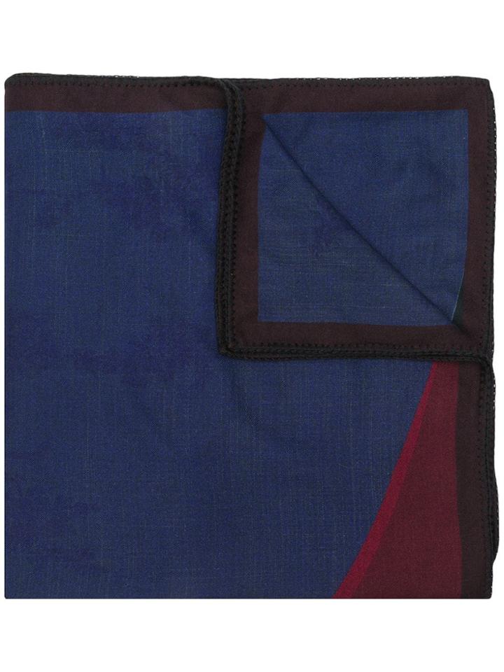 Odeeh Colour Block Knitted Scarf - Blue