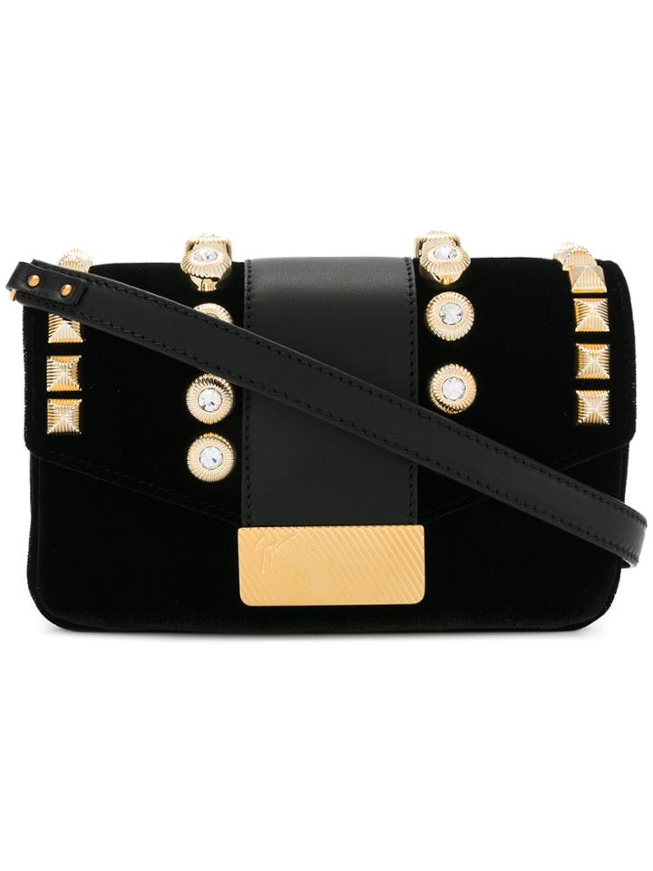 Giuseppe Zanotti Design Stud Embellished Shoulder Bag - Black