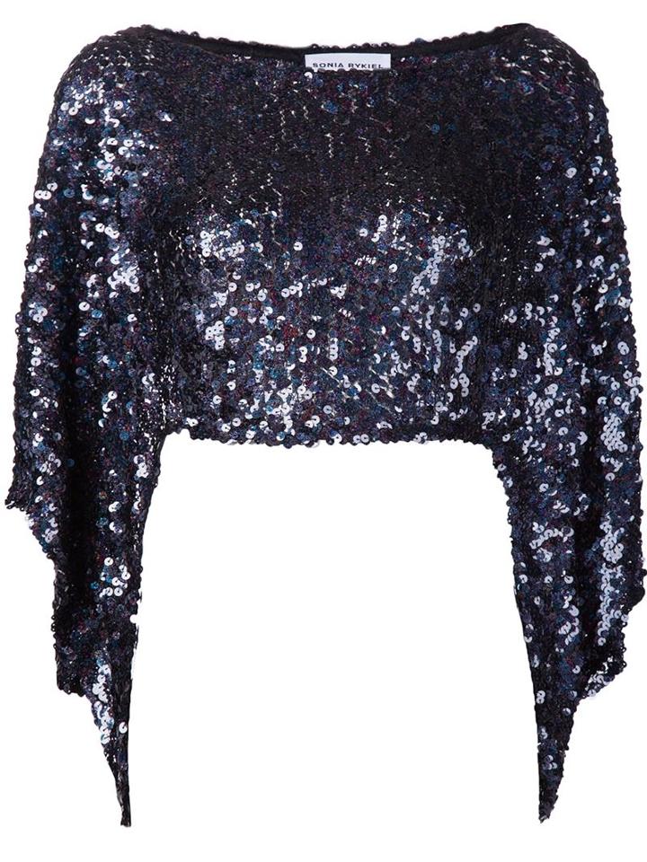Sonia Rykiel Sequin Embellished Blouse, Women's, Black, Polyester/viscose
