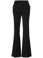 Just Cavalli Buttoned Sides Flared Trousers - Black