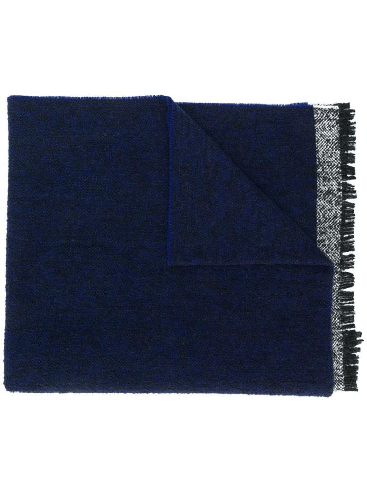 Zanone Herringbone Scarf - Blue