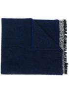 Zanone Herringbone Scarf - Blue
