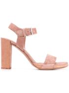 Del Carlo Block Heel Sandals - Pink & Purple