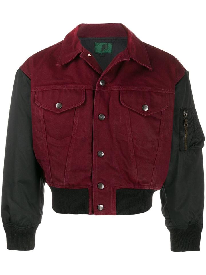 Jean Paul Gaultier Vintage Denim Bomber Jacket - Red