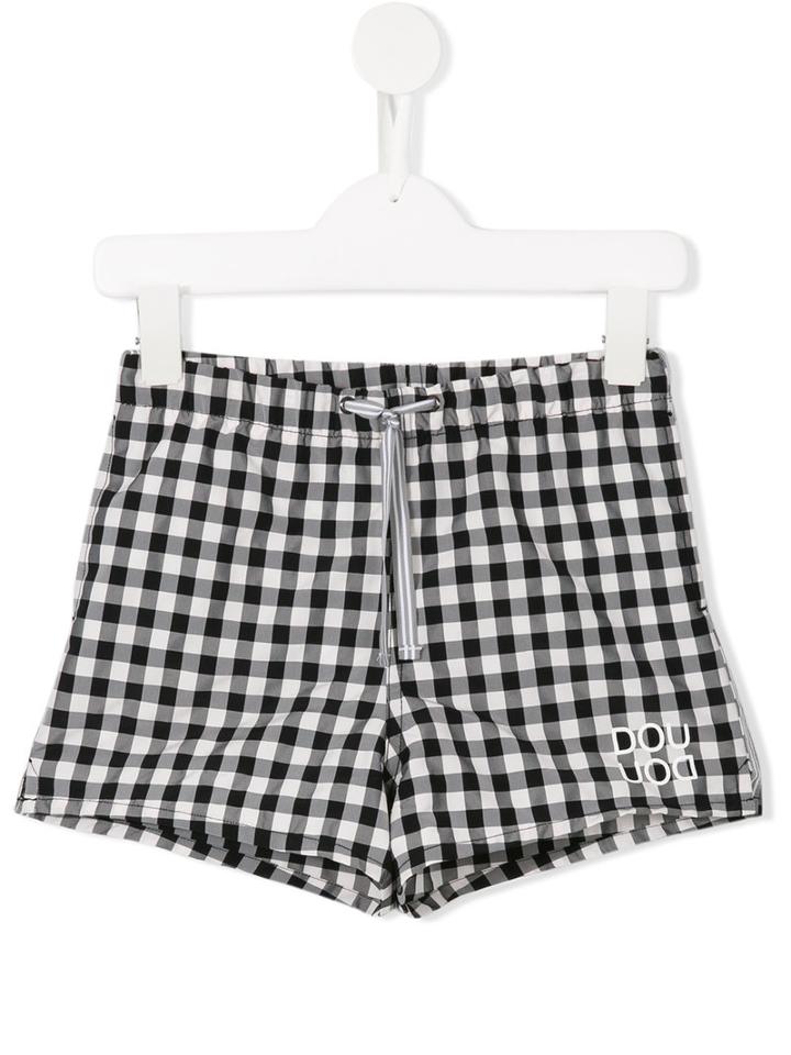 Douuod Kids Checked Shorts, Toddler Boy's, Size: 3 Yrs, Black