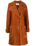 Chloé Mid-length Shearling Coat - Orange
