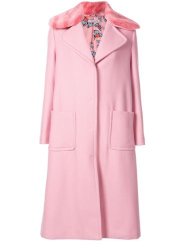 Vivetta Faux-fur Collar Coat - Pink