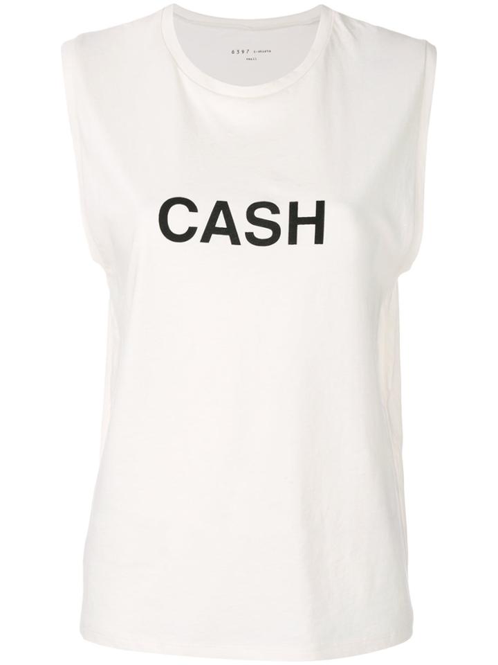 6397 Cash Printed Tank Top - White
