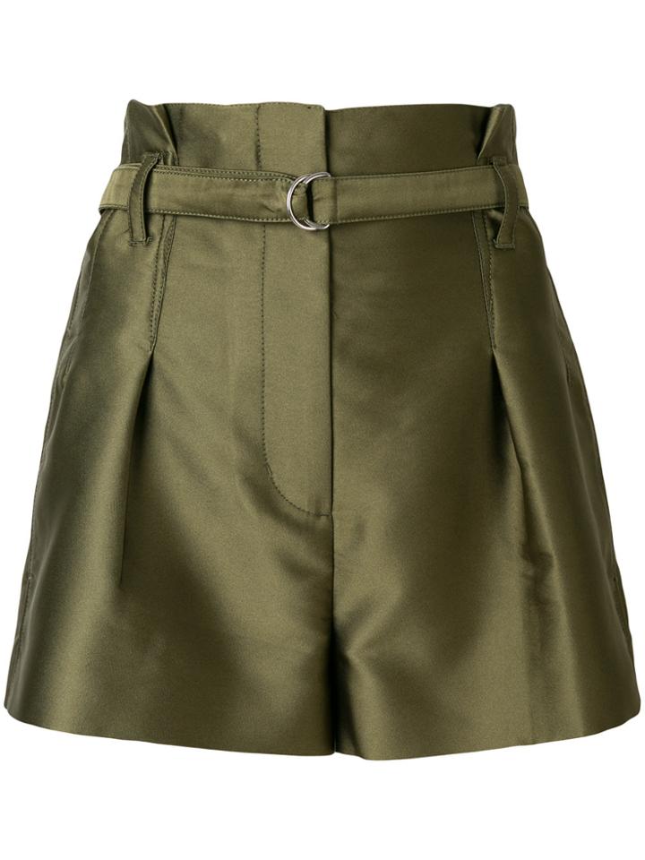 3.1 Phillip Lim Satin Origami Shorts - Green
