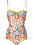 Dolce & Gabbana Carretto Siciliano Print Swimsuit