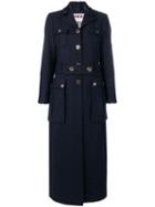 Thom Browne Double Face Melton Overcoat - Blue