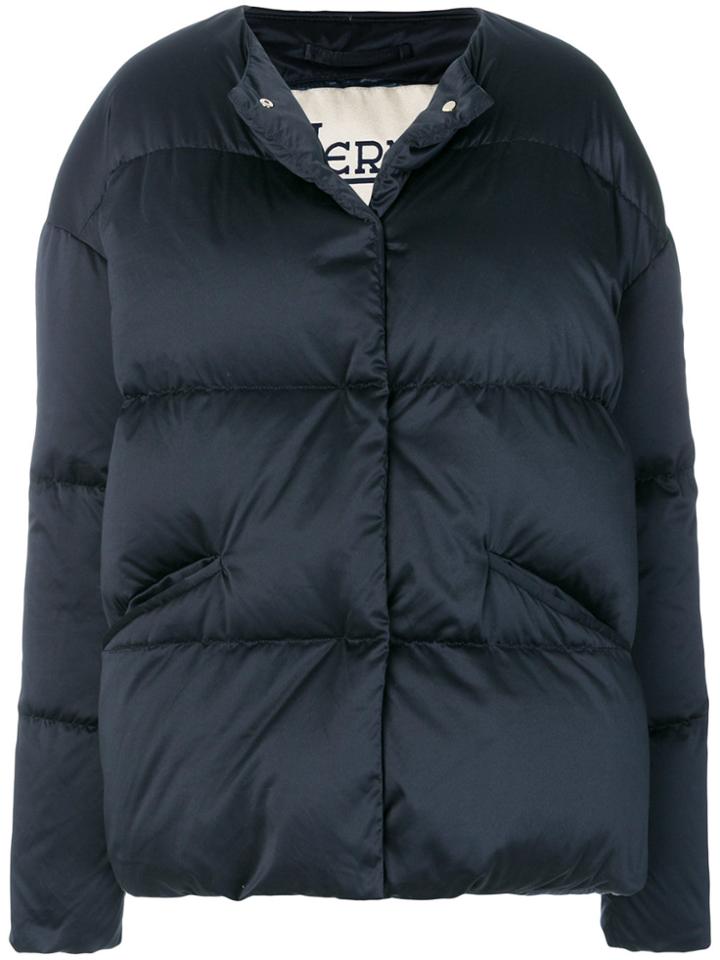 Herno Boat Neck Puffer Jacket - Blue