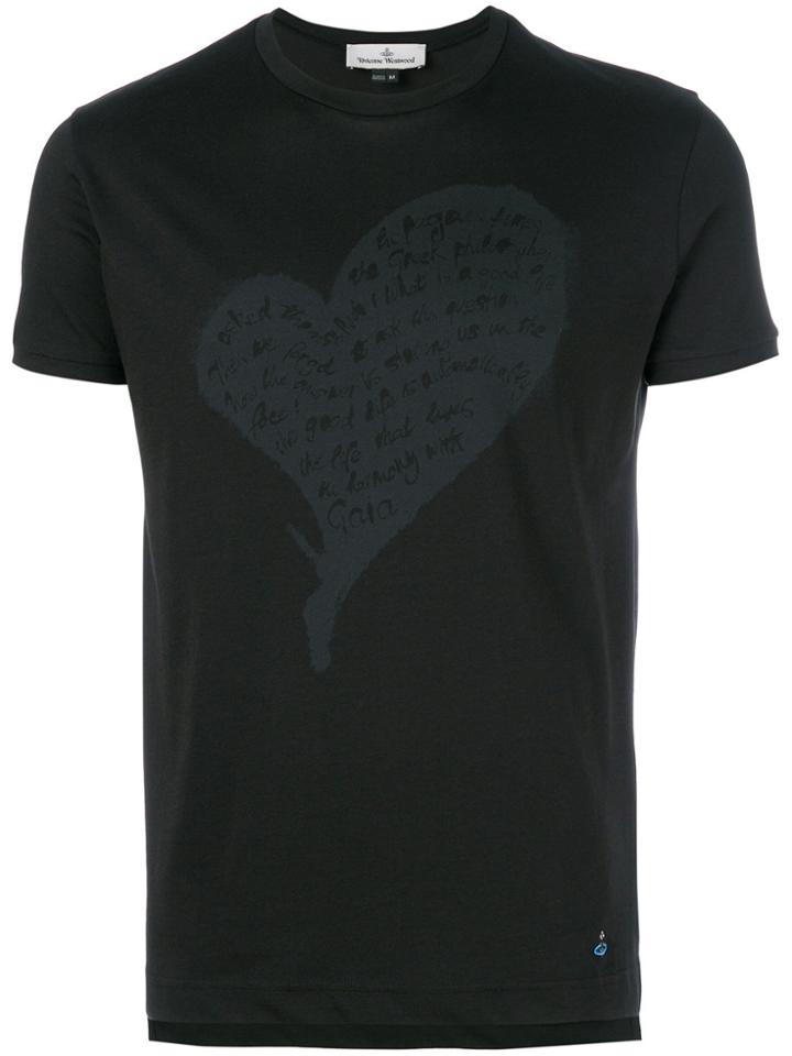 Vivienne Westwood Quote Heart Print T-shirt - Black