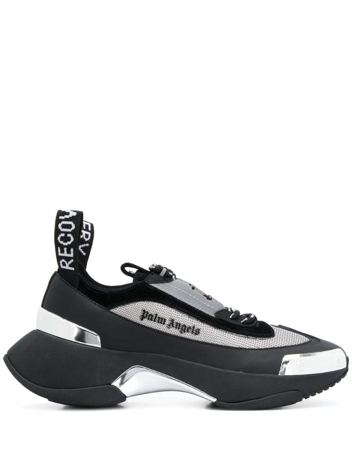Palm Angels Panelled Logo-print Sneakers - Black