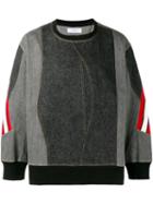 Facetasm Panelled Sweatshirt, Men's, Size: 1, Blue, Cotton/acrylic/nylon/wool