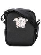 Versace Small Palazzo Medusa Shoulder Bag, Men's, Black, Leather