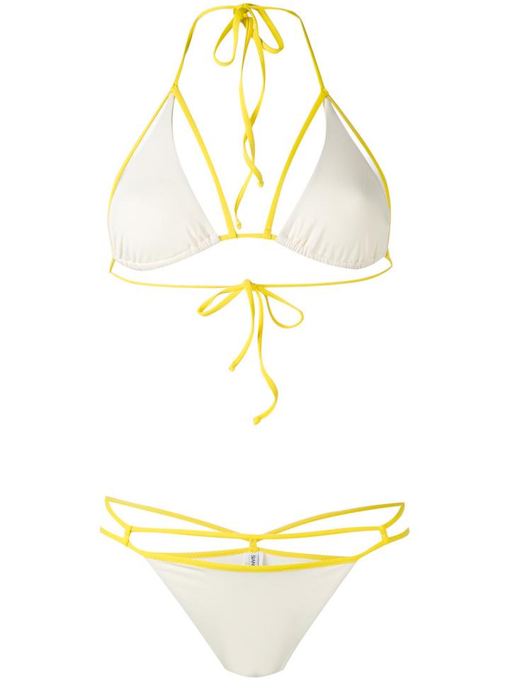 Sian Swimwear - Triangle Bikini Set - Women - Polyamide/spandex/elastane - M, Women's, Yellow/orange, Polyamide/spandex/elastane