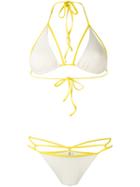 Sian Swimwear - Triangle Bikini Set - Women - Polyamide/spandex/elastane - M, Women's, Yellow/orange, Polyamide/spandex/elastane
