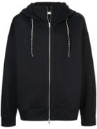 Jil Sander High Neck Zipped Hoodie - Blue