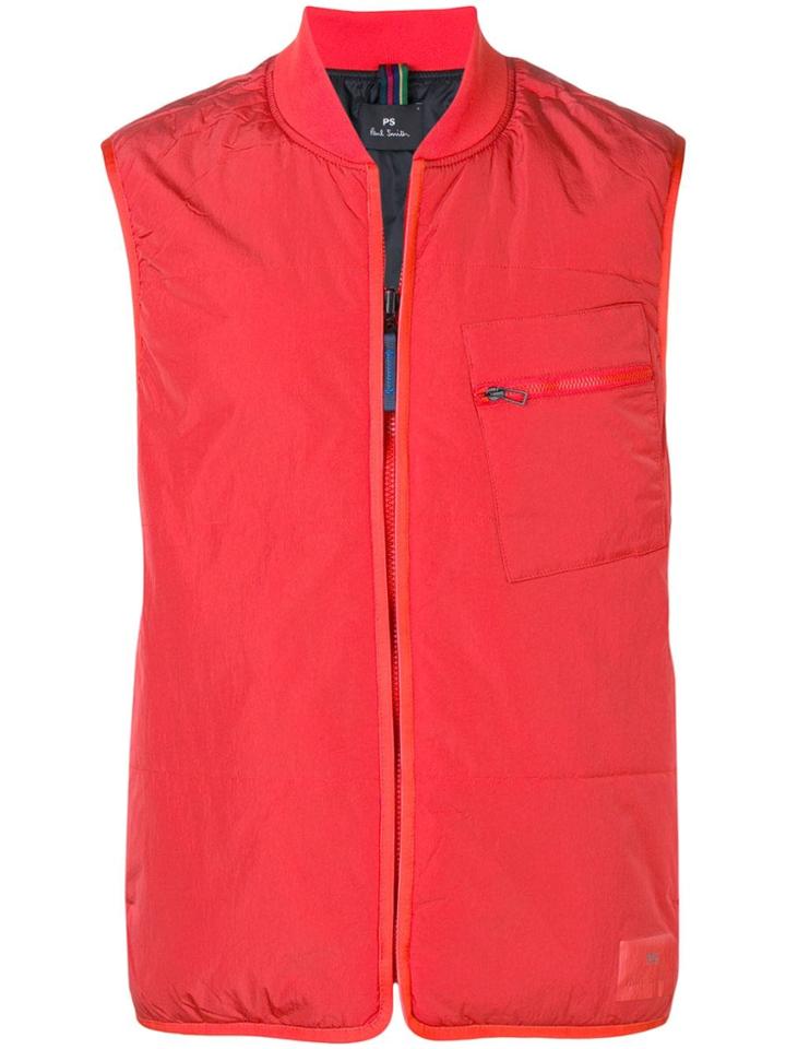 Ps By Paul Smith Padded Gilet Jacket - Orange