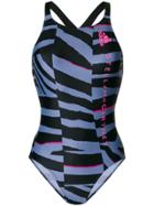 Adidas By Stella Mccartney Training Printed Swimsuit And Cap - Grey