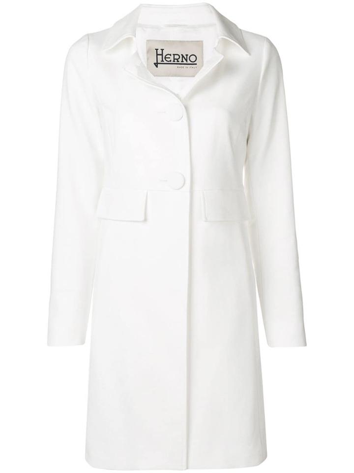 Herno Fitted Single-breasted Coat - White
