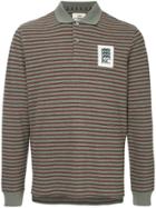 Kent & Curwen Striped Longsleeved Polo Shirt - Grey