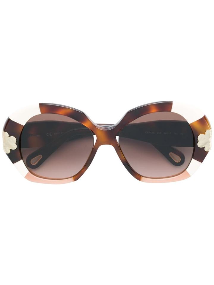 Chloé Eyewear Tortoiseshell Oversized Sunglasses - Brown