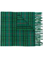 Burberry Tartan Print Cashmere Scarf - Green