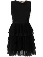 No21 Sleeveless Pleated Ruffle Dress - Black