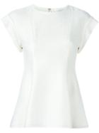 Victoria Beckham Cinched Top, Women's, Size: 36, White, Silk/cotton/acetate/virgin Wool