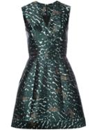 Yigal Azrouel - Leopard Print Flared Dress - Women - Polyester - 2, Green, Polyester