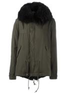 Mr & Mrs Italy Fur-trimmed Parka, Women's, Size: Small, Green, Cotton/lamb Skin/rabbit Fur/racoon Fur