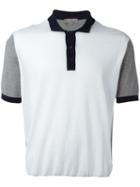 Canali Contrast Polo Shirt, Men's, Size: 48, White, Cotton