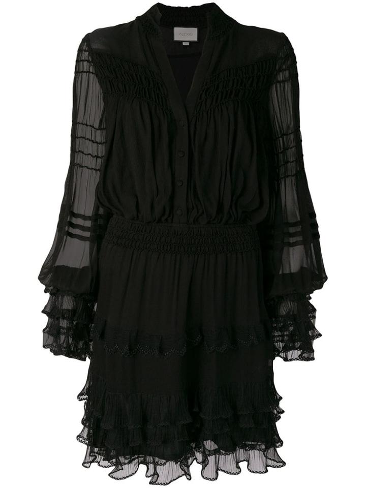 Alexis Frilled Shannon Dress - Black