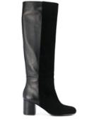 Via Roma 15 Panelled Tall Boots - Black