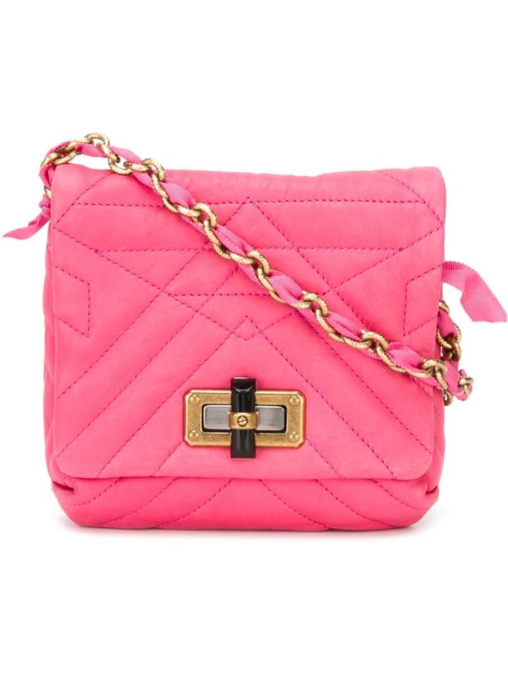 Lanvin 'happy' Shoulder Bag, Women's, Pink/purple, Lamb Skin