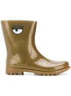 Chiara Ferragni Glitter Eye Rain Boots - Brown