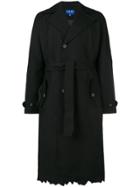 Ader Error Jagged Hem Belted Trenchcoat - Black