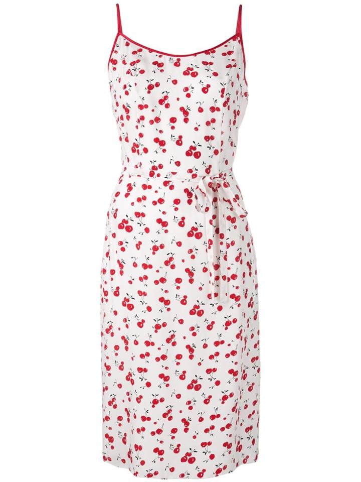 Hvn Cherry Print Dress - White