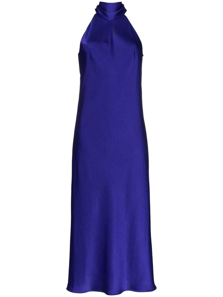 Galvan Siena Halterneck Dress - Blue