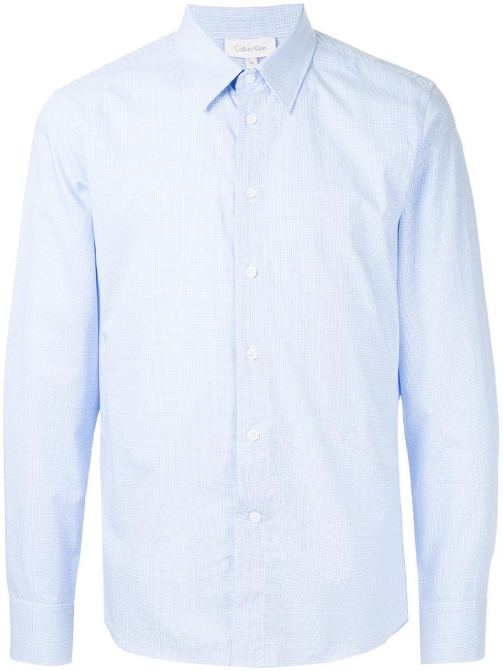 Ck Calvin Klein Mini Check Slim Fit Shirt - Blue