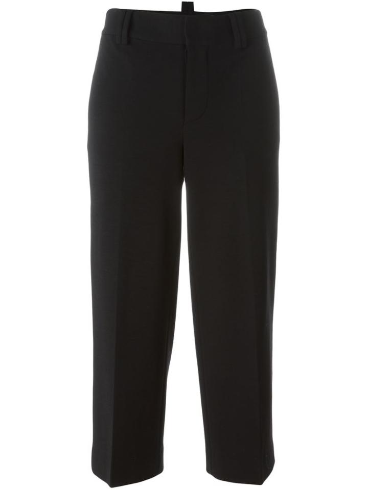 Dsquared2 Cropped Trousers, Women's, Size: Xs, Black, Polyamide/polyester/spandex/elastane/virgin Wool