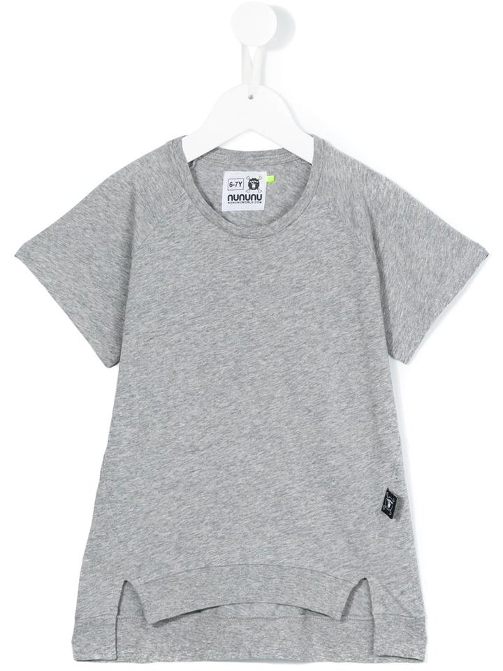 Nununu Slit Hem T-shirt, Boy's, Size: 7 Yrs, Grey