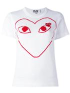 Comme Des Garçons Play Heart Print T-shirt, Size: Large, White, Cotton