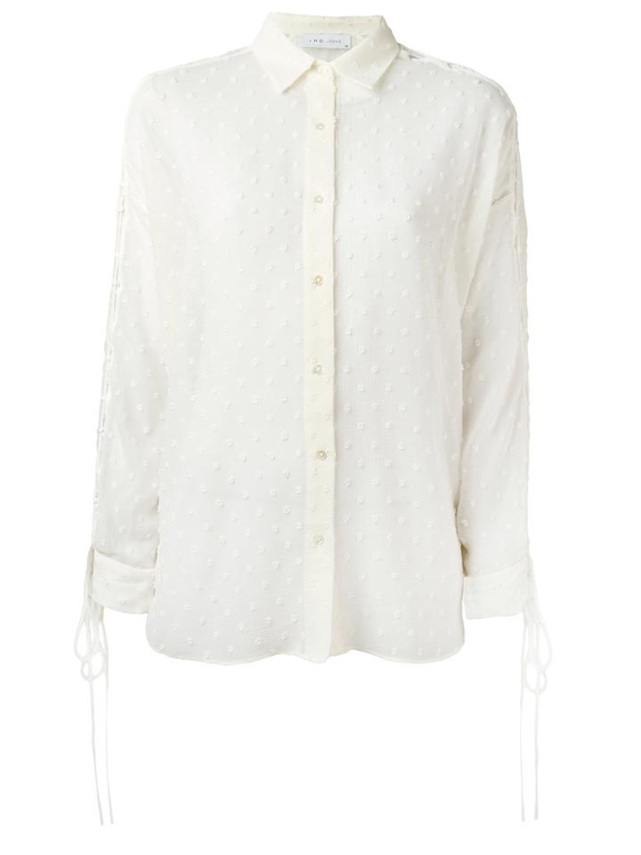Iro Lace Up Shoulders Textured Shirt - White