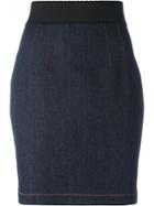 Dolce & Gabbana Short Skirt, Women's, Size: 38, Blue, Cotton/polyester/spandex/elastane