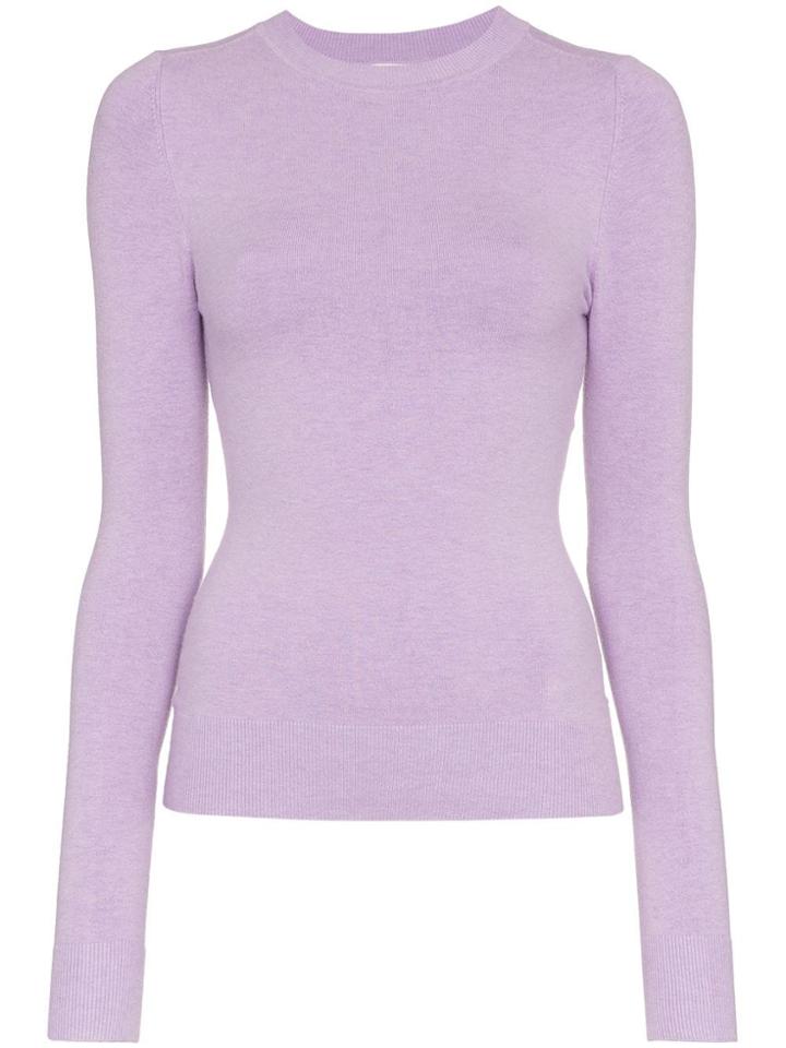 Joostricot Lavender Hill Long-sleeved Crew Neck Ribbed Cotton Jumper -