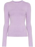 Joostricot Lavender Hill Long-sleeved Crew Neck Ribbed Cotton Jumper -